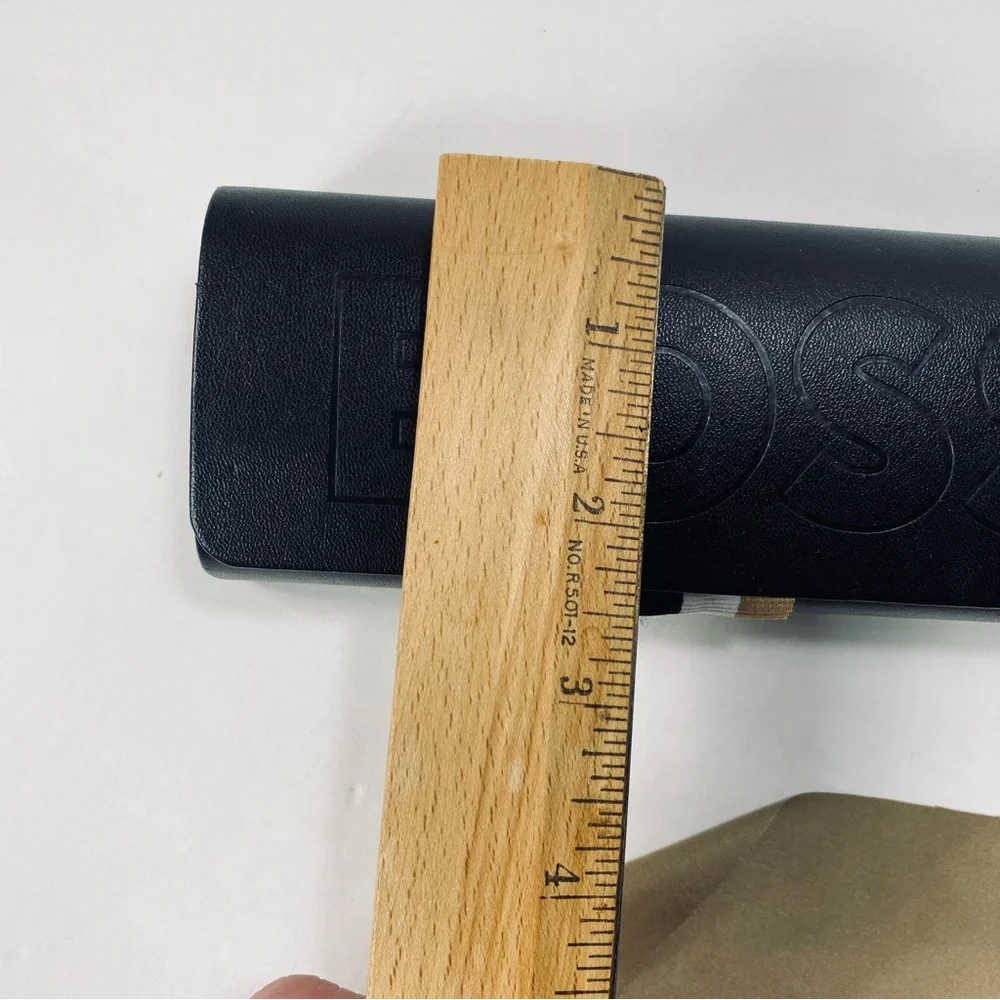 Hugo Boss Clamshell Hard Case Black Eyeglass Sunglasses Case with Cleaning Cloth